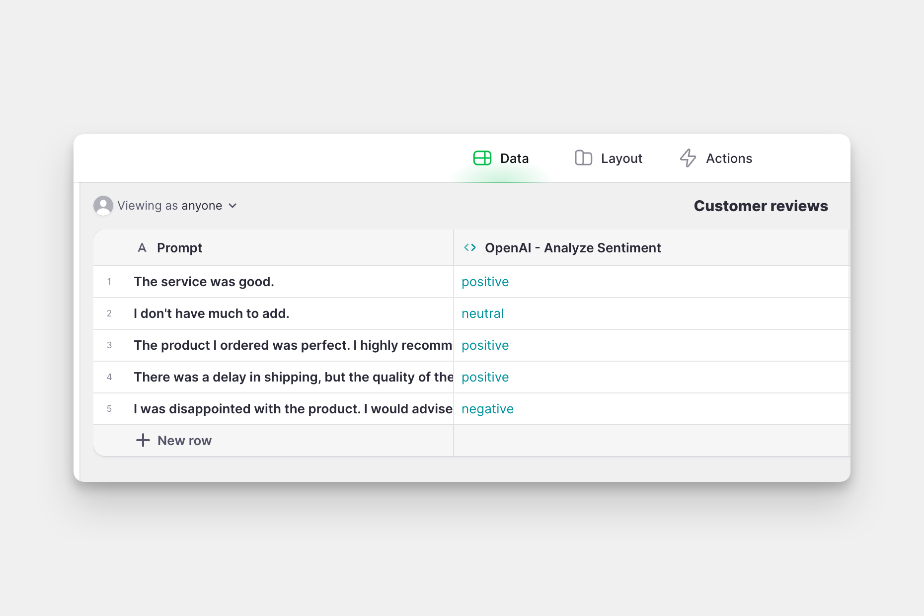 Use case of the Analyze Sentiment Action